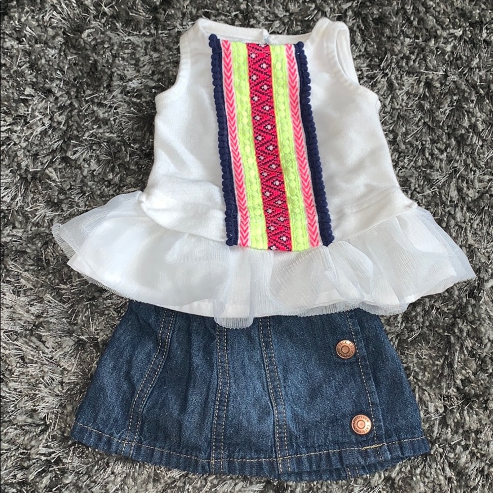 Cat & Jack tank top and skirt outfit NB